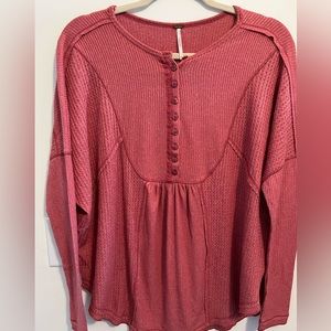 Free People Leo Henley Thermal Top